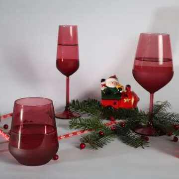 RAKLE Stemless Wine Glasses Set of 4 – Colorful and Elegant