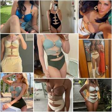 Narecte Gorgeous One Piece Swimsuit for Women with Tummy Control and Fashionable Cut-Out Design