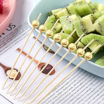 Elegant Bamboo Cocktail Picks for Appetizers - 100 Pack