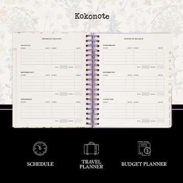 Kokonote Wild Flowers Diary 2024 | Stylish & Functional Planner