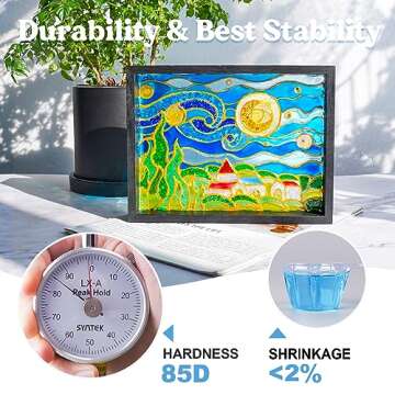 LET'S RESIN UV Resin with Light,Upgraded 200g Crystal Clear&Low Odor UV Resin Kit,UV Light,Silicone Mat,Ultraviolet Epoxy Resin Hard,UV Resin Starter Kit for Jewelry,Craft Decor