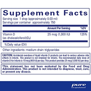 Pure Encapsulations Vitamin D3 Liquid Supplement for Health