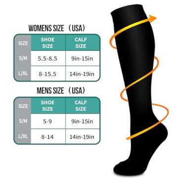 Laite Hebe compression socks,Black+White+Grey,S/M (3 pairs)