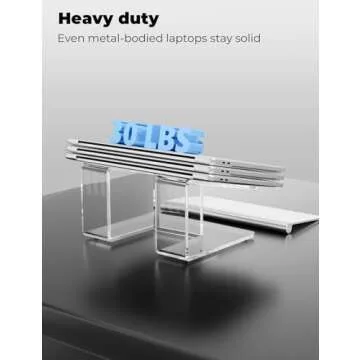 FUCDTEFC Acrylic Laptop Stand for Desk, Laptop Riser for 15-17.3 Inch Laptops, Ergonomic Laptop Holder, Computer Stand for Laptop Compatible with Macbooks and Notebooks- Clear