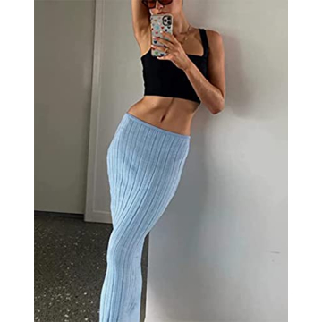 Chic SAFRISIOR Women Knitted Long Maxi Skirt for All Occasions