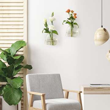 Ivolador 2PCS Wall Hanging Glass Plant Terrarium Container Heart Shape Perfect for Home Office Garde...