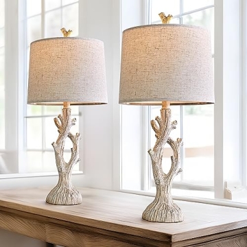 OYEARS Farmhouse Table Lamps Set of 2 for Any Room