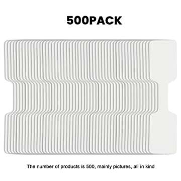 Blank Jewelry Price Label 500 Pieces Jewelry Price Tags Stickers Self Adhesive White Jewelry Repair Label for Necklace Earring Price Identify Rectangle Label