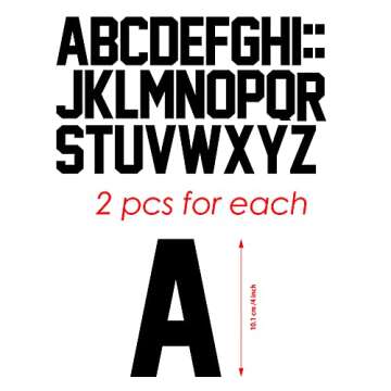 4-Inch Iron-On Heat Transfer Letters for DIY Clothing - Black