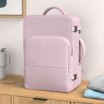 Sinaliy Travel laptop Backpack for Women, Personal Item Size Flight Approved, 16 Inch Laptop Bag wit...