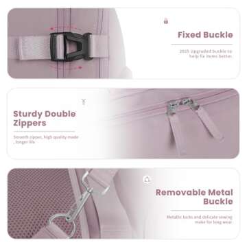 Sinaliy Travel laptop Backpack for Women, Personal Item Size Flight Approved, 16 Inch Laptop Bag with Multi-Pockets, College Computer Bag, Waterproof Carry On Backpack Casual Daypack Backpack