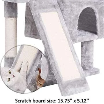 BEWISHOME Cat Tree Condo with Scratching Posts and Dual Houses