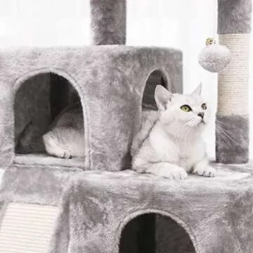 BEWISHOME Cat Tree Condo with Scratching Posts and Dual Houses