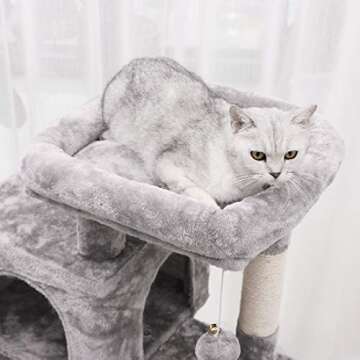 BEWISHOME Cat Tree Condo with Scratching Posts and Dual Houses