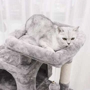 BEWISHOME Cat Tree Condo with Scratching Posts and Dual Houses