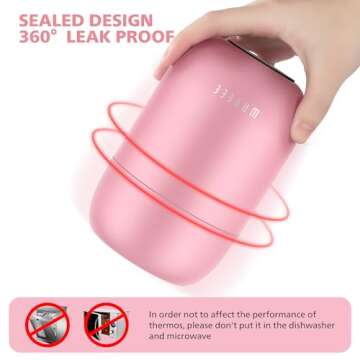 WayEee Food Containers for Hot Food Insulated Food Jar, Vacuum Bento Box Lunch Containers 16 oz for Kids Adults, Airtight Stainless Steel Soup Containers with Spoon, for School, Travel, Picnic - Pink