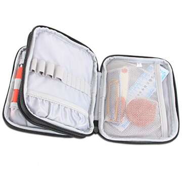 Damero Crochet Hooks Set, Crochet Hooks Kits with 9 Pcs Soft Grip Handles Ergonomic Crochet and Accessories, Crochet Set for Beginners and Crocheters, Gray Dots