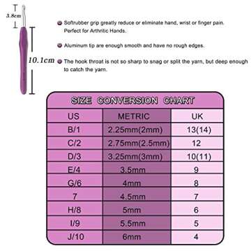Damero Crochet Hooks Set, Crochet Hooks Kits with 9 Pcs Soft Grip Handles Ergonomic Crochet and Accessories, Crochet Set for Beginners and Crocheters, Gray Dots