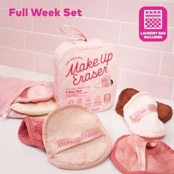 The Original MakeUp Eraser, 7-Day Set, Erase All Makeup with Just Water, Including Waterproof Mascara, Eyeliner, Foundation, Lipstick, Sunscreen, and More! Sweet Cheeks, 7ct. Neutrals, 7ct.