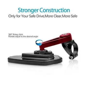 MZS Motorcycle Bar End Mirrors, Red 7/8 Universal Rear View Mirror Standard Hollow Side Compatible with Street Sport Naked Road Bike Cruisers Touring Scooter