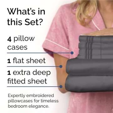 Extra Deep King Sheet Set - 6 Piece Breathable & Cooling Sheets - Hotel Luxury Bedding Set w/18-24 I...