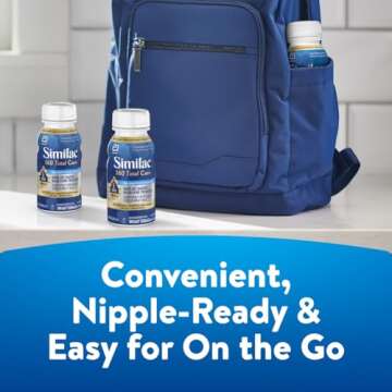 Similac 360 Total Care Infant Formula, Has 5 HMO Prebiotics, Our Closest Prebiotic Blend to Breast Milk, Non-GMO, Baby Formula, Ready to Feed, 8-fl-oz Bottle, Pack of 24