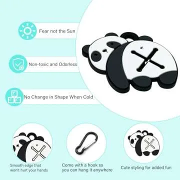 YUCHIYA Poop Bags Clips for Leashes Silicon Dog Poop Bag Holder Dispenser Hands-free Poop Bag Holders for Leashes Dog Walking Accessories Dog Leash Attachment for Hanging Used Dog Waste Bags(Panda)