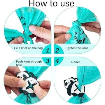 YUCHIYA Poop Bags Clips for Leashes Silicon Dog Poop Bag Holder Dispenser Hands-free Poop Bag Holders for Leashes Dog Walking Accessories Dog Leash Attachment for Hanging Used Dog Waste Bags(Panda)