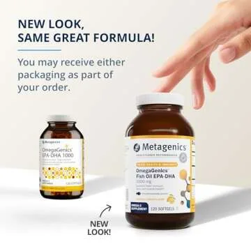 Metagenics OmegaGenics Fish Oil EPA-DHA 1000 - Omega-3 Fish Oil Supplement - for Heart Health, Musculoskeletal Health & Immune System Health* - with DHA & EPA - 120 Softgels