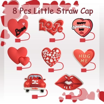 Cute Silicone Straw Covers for Stanley Cups - 8PCS