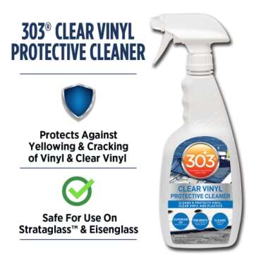 303 Products Marine Clear Protective Cleaner - Cleans and Protects Vinyl and Plastics, Provides Supe...
