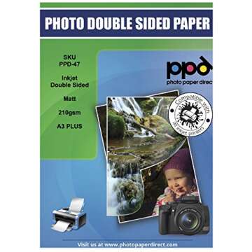 PPD Double Sided Photo Paper, Matte Brochure Paper 13 x 19 for Inkjet Printer, 210 gsm, 9 mil Thick ...