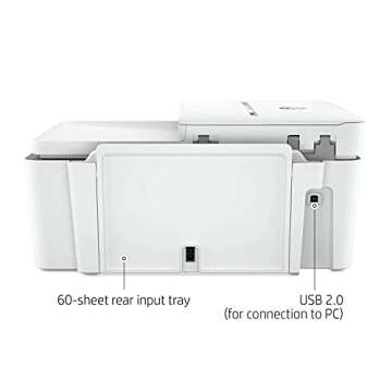 HP DeskJet Plus 4158 All-in-One Inkjet Printer, Scanner, Copy, Mobile Print, Instant Ink Ready, Wireless Printers for Home and Office, Dual-band Wi-Fi, 7FS76A (Renewed)