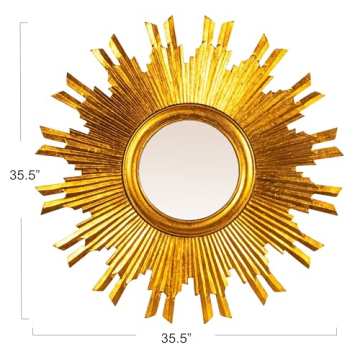 Creative Co-Op Gold Sunburst Mirror