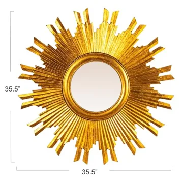 Creative Co-Op Gold Sunburst Mirror