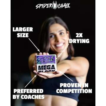 8oz Gym Chalk Mega Block - Lasts 2X Longer Made in The USA - for Powerlifting, Weightlifting, Cross Fit