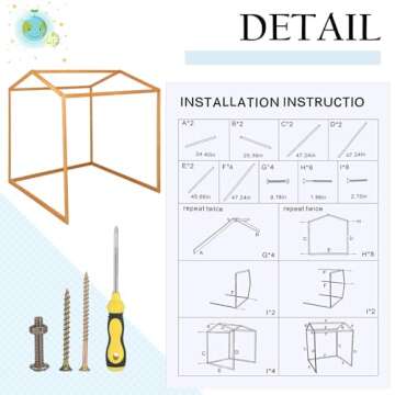 Sonwyoung Wooden Playhouse for Kids Indoor Outdoor Montessori Wooden and Waldorf Style Fort Playhouse Frame for Toddlers Children ECC Early Childhood Day Care, Preschool Playroom