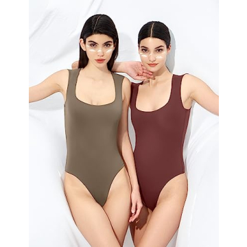 PUMIEY Square Neck Sleeveless Bodysuit - Stylish Comfort