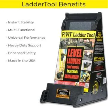 USA Made Original PiViT® LadderTool: Multi-Use Ladder Leveling Tool by ProVisionTools, Inc.™ Recognized Safety Record Spanning 27 Years.