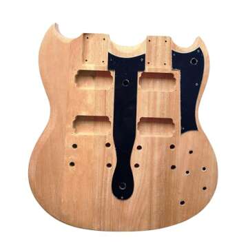 DIY Double Neck Guitar Kits Beginner Kits 12 String Right Handed with Mahogany Body Mahogany Neck Ro...