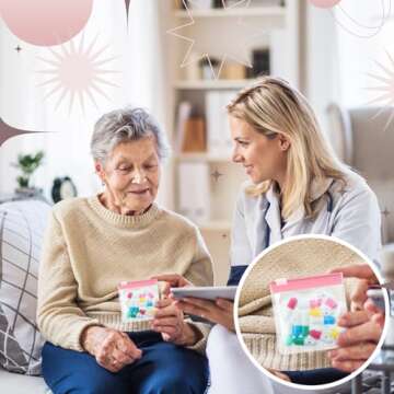 24 Pieces Pink Pill Organizer Pouch Set for Travel