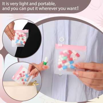 24 Pieces Pink Pill Organizer Pouch Set for Travel