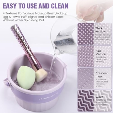 Makeup Brush Cleaner Mat 3-in-1 Silicone Tool Organizer