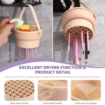 Makeup Brush Cleaner Mat 3-in-1 Silicone Tool Organizer
