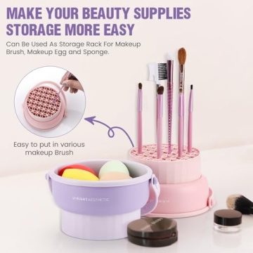 Makeup Brush Cleaner Mat 3-in-1 Silicone Tool Organizer