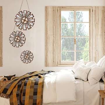 Yookeer 3 Pcs Wood Windmill Wall Decor Farmhouse Hanging Decoration Wooden Windmill Kitchen Decor Rustic Decor Living Room Sculpture Art for Bedroom Nursery Home Decor