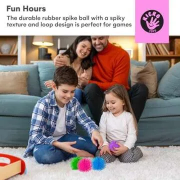 Kicko Puffer Balls - Assorted Colors, Spiky Balls for Kids, Sensory Game, Stress Relief - 5.5'' - 6 Pack