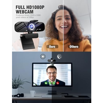 1080P Full HD Webcam with Tripod & Privacy Cover