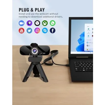 1080P Full HD Webcam with Tripod & Privacy Cover