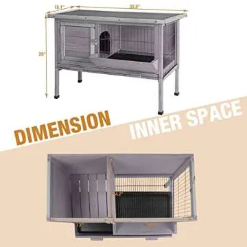 Rabbit Hutch Indoor Cage with Pull Out Tray and Metal Wire
